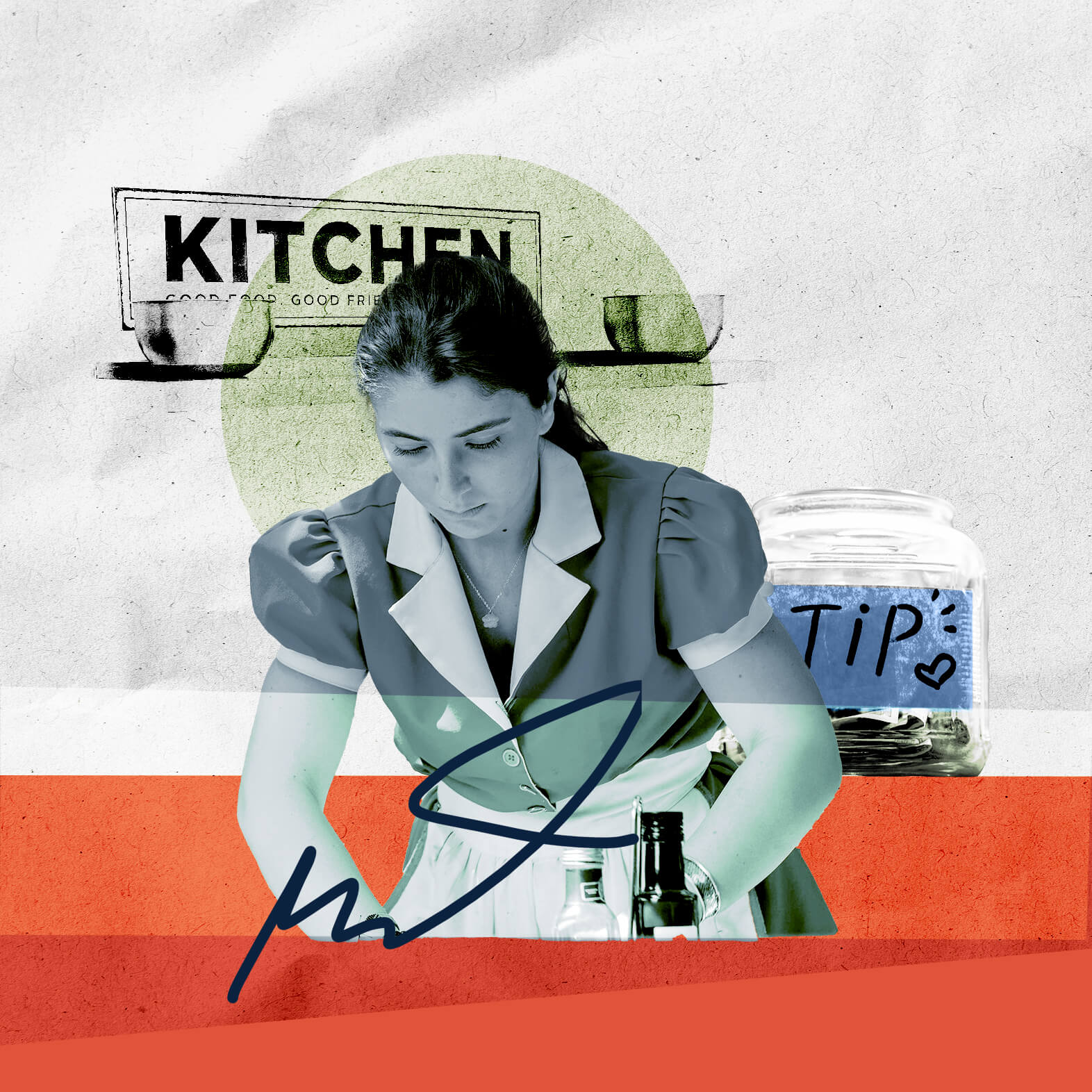 Hospitality worker in a restaurant setting