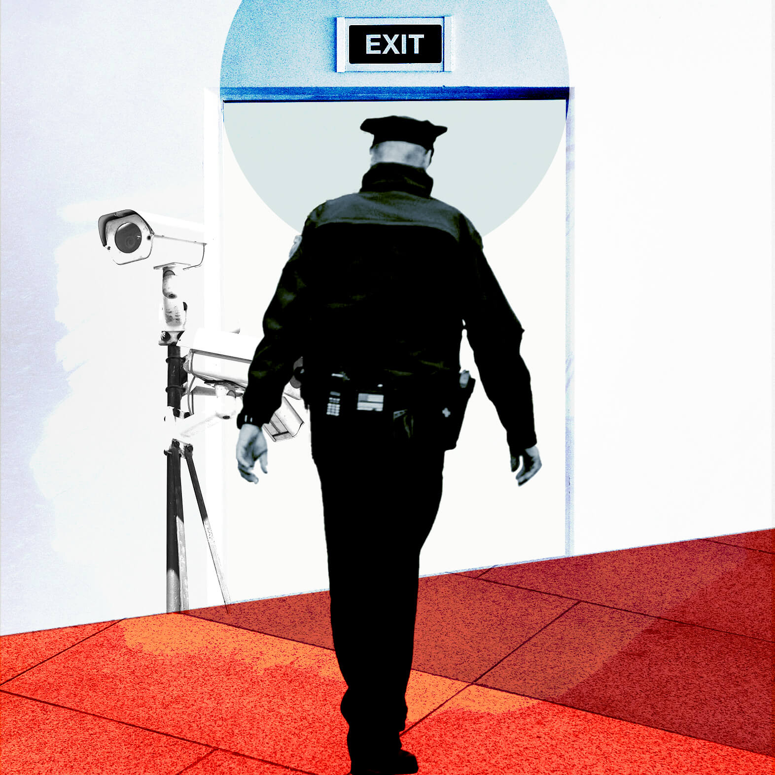 Security worker on duty